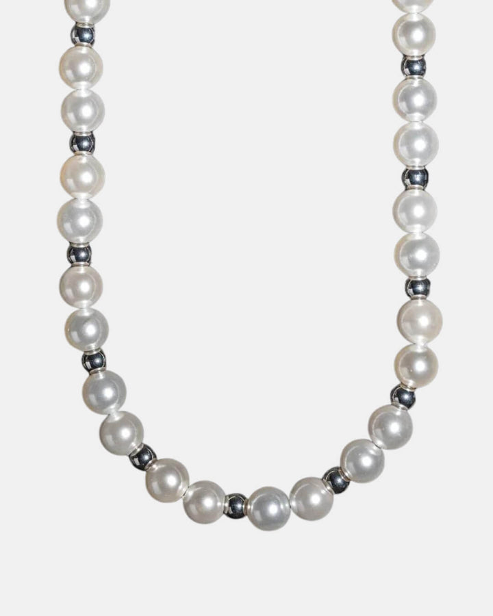 "VENICE 2.0" PEARLS AND SILVER NECKLACE